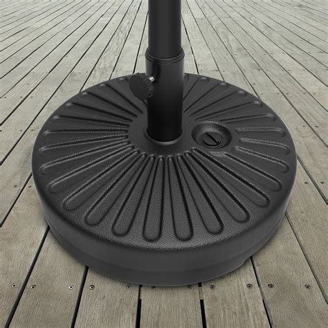 Tangkula 50lbs Round Resin Umbrella Base Rattan Designed Outdoor Umbrella Stand W Lockable Wheels. . Umbrella base walmart